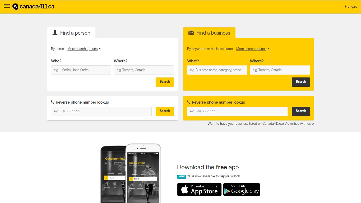 Canada411.ca - Free People Search, Reverse Phone Lookup, Business ...